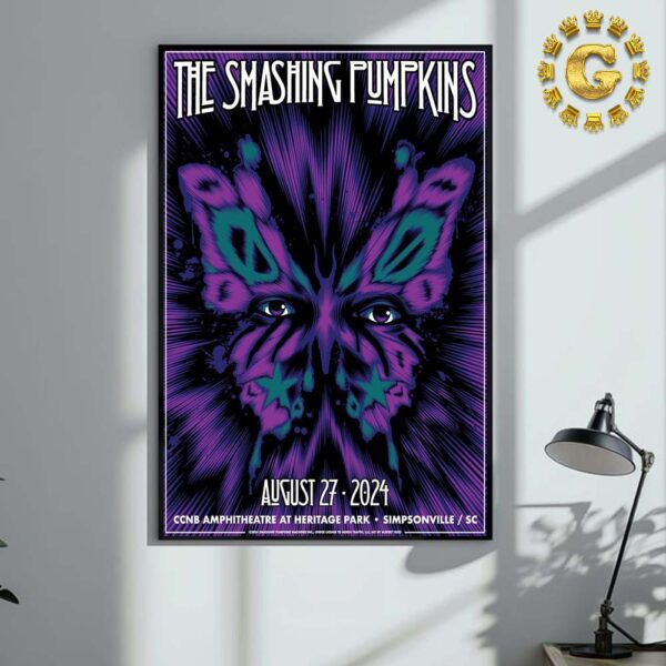 The Smashing Pumpkins Tonight Poster At Ccnb Amphitheatre Heritage Park In Simpsonville SC On August 27 2024 Home Decor Poster Canvas