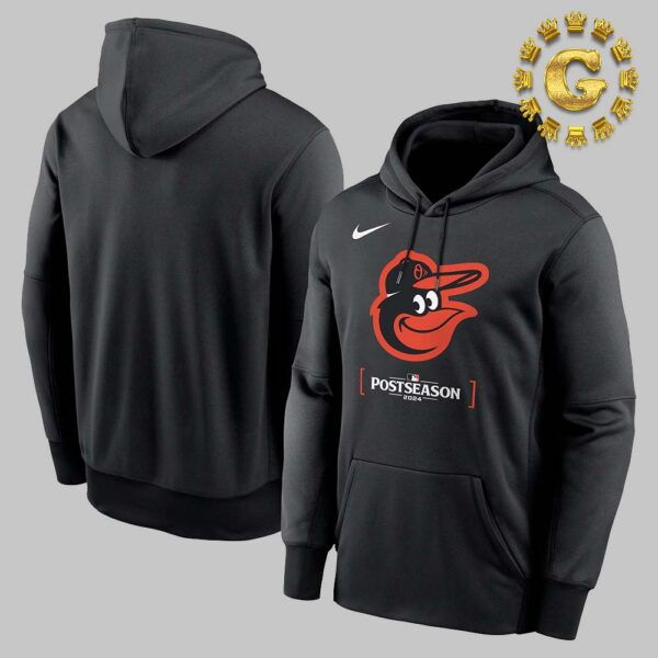 Baltimore Orioles Nike Black 2024 MLB Postseason Authentic Collection Therma Pullover Hoodie Shirt