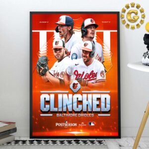 Baltimore Orioles Poster For The First Time In 27 Years Back To Back Clinched MLB Postseason 2024 Home Decor Poster Canvas