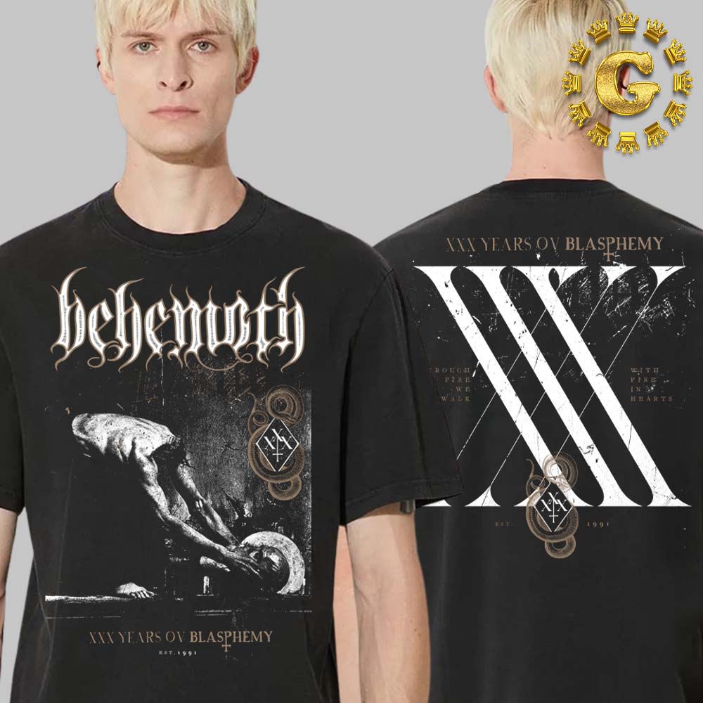 Behemoth Official Tee XXX Years Of Blasphemy Through Fire We Walk  