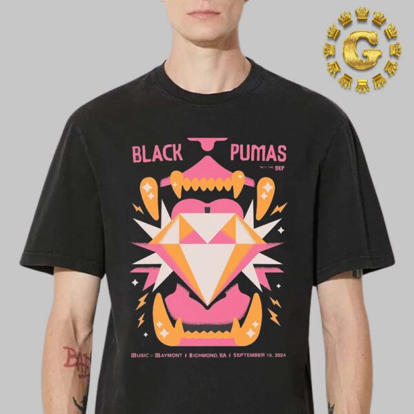 Black Pumas With The Dip Tonight Poster Music At Maymont In Richmond VA On September 16 2024 The Diamond Artwork Unisex T-Shirt