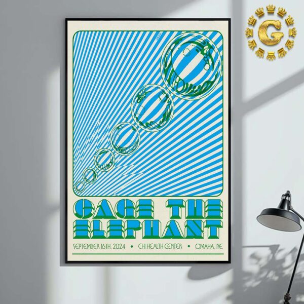 Cage The Elephant Tonight Poster At Chi Health Center In Omaha NE On September 16th 2024 Wall Decor Poster Canvas