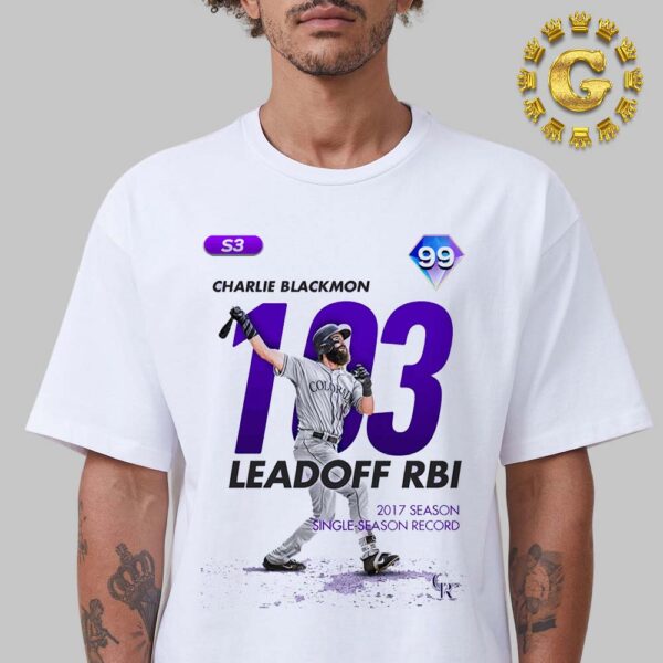 Charlie Blackmon From Colorado Rockies Last MLB Game Before His Retirement 103 Leadoff RBI 2017 Season Single Season Record Unisex T-Shirt