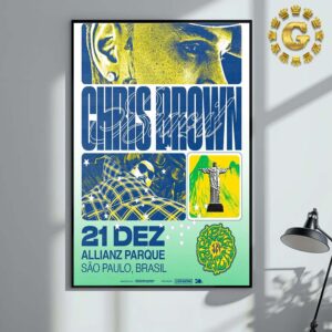 Chris Brown Official Poster At Allianz Parque In Sao Paulo Brasil On December 21 Home Decor Poster Canvas