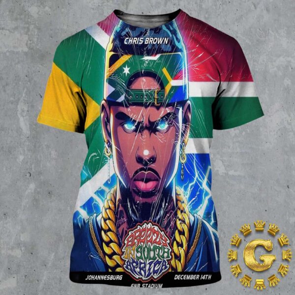 Chris Brown Poster Breezy In South Africa At Johannesburg FNB Stadium On December 14th 2024 All Over Print Shirt