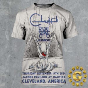 Clutch Tonight Poster Rival Song Fumanchu At Jacobs Pavilion Nautica In Cleveland America On September 19th 2024 All Over Print Shirt