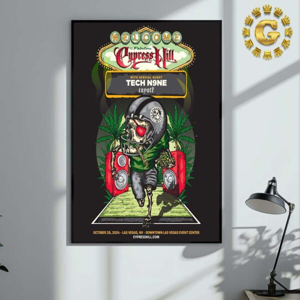 Cypress Hill With Tech N9ne Official Poster At Downtown Las Vegas Event Center In Las Vegas NV On October 26 2024 The Skeleton Rugby Player Artwork Home Decor Poster Canvas