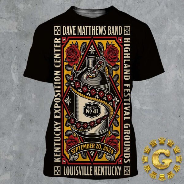 Dave Matthews Band Tonight Poster Highland Festival Grounds At Kentucky Exposition Center In Louisville Kentucky On September 20th 2024 All Over Print Shirt