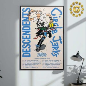 Descendents And Circle Jerks Band 2024 North American Tour Dates List Start On September 5 At The Strand In Providence RI Home Decor Poster Canvas