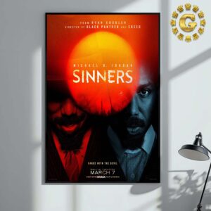 First Poster For Ryan Cooglers Vampire Film Sinners Starring Michael B Jordan Hailee Steinfeld And Jack O Connell Only In Theaters March 7 2025 Home Decor Poster Canvas