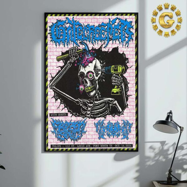 Gatecreeper With Frozen Soul And Worm Event Poster At Tulips 112 St Louis Ave In Fort Worth TX On October 14th 2024 Home Decor Poster Canvas