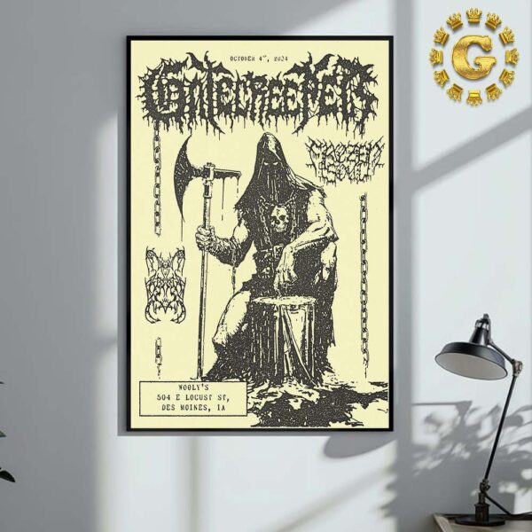 Gatecreeper With Frozen Soul And Worm Event Poster At Wools 504 E Locust St In Des Moines IA On October 4th 2024 Home Decor Poster Canvas