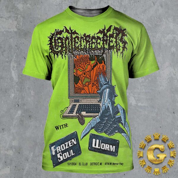 Gatecreeper With Frozen Soul And Worm Event Poster On October 1st 2024 At El Club In Detroit MI The Laptop Artwork All Over Print Shirt