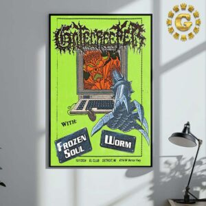 Gatecreeper With Frozen Soul And Worm Event Poster On October 1st 2024 At El Club In Detroit MI The Laptop Artwork Wall Decor Poster Canvas