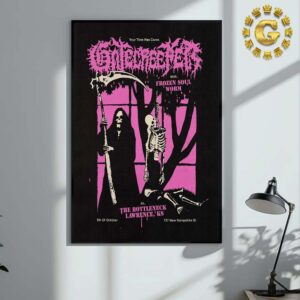 Gatecreeper With Frozen Soul And Worm Official Poster Your Time Has Come At The Bottleneck In Lawrence KS On October 9th 2024 Home Decor Poster Canvas