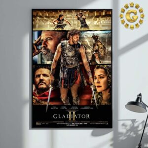 Gladiator 2 New Poster Paul Mascal Pedro Pascal Coknie With Nielsen Denzel Washington On November 22 2024 Home Decor Poster Canvas