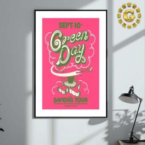 Green Day Tonight Poster The Saviors Tour At Germania Insurance Amphitheater In Austin Texas On September 10th 2024 Home Decor Poster Canvas