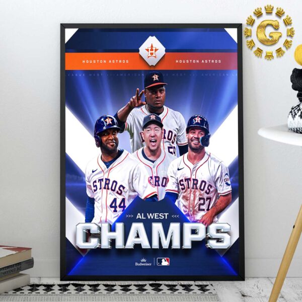 Houston Astros AL West Champs MLB Poster For The 7th Time In 8 Seasons Home Decor Poster Canvas