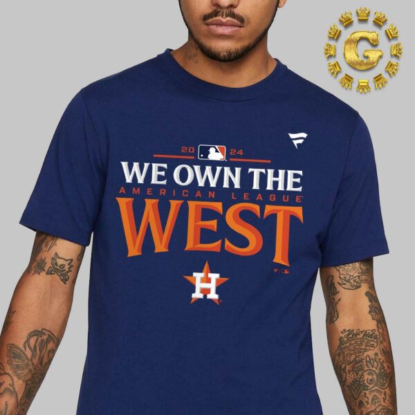 Houston Astros Fanatics Navy 2024 AL West Division Champions Locker Room Unisex T-Shirt