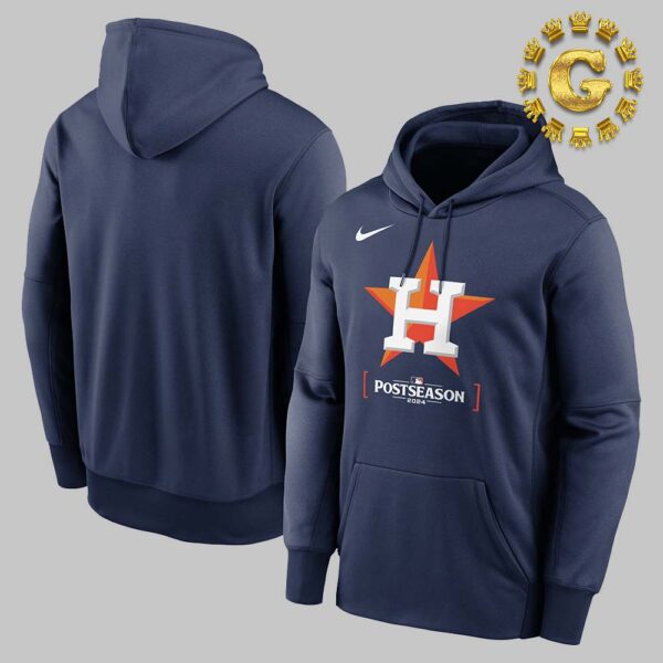 Houston Astros Nike Navy 2024 MLB Postseason Authentic Collection Therma Pullover Hoodie Shirt