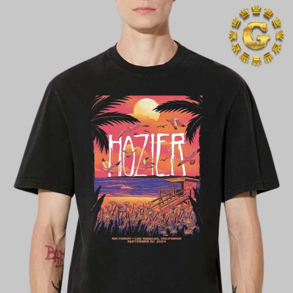 Hozier Tonight Poster In Los Angeles California At Kia Forum On September 20th 2024 Unisex T-Shirt