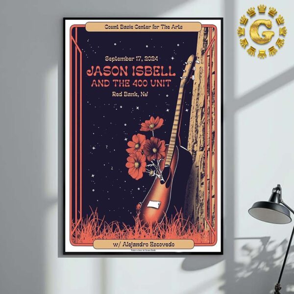 Jason Isbell And The 400 Unit Tonight Poster At Count Basic Center For The Arts In Red Bank NJ On September 17th 2024 Home Decor Poster Canvas