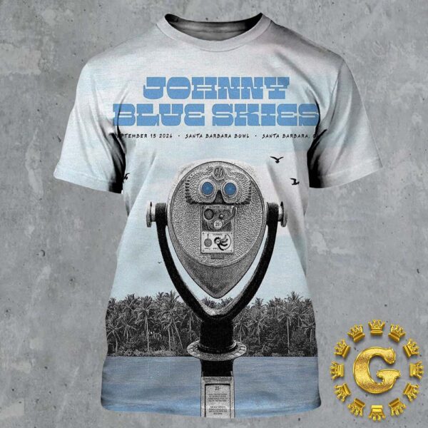 Johnny Blue Skies Tonight Poster At Santa Barbara Bowl In Santa Barbara CA On September 15th 2024 All Over Print Shirt