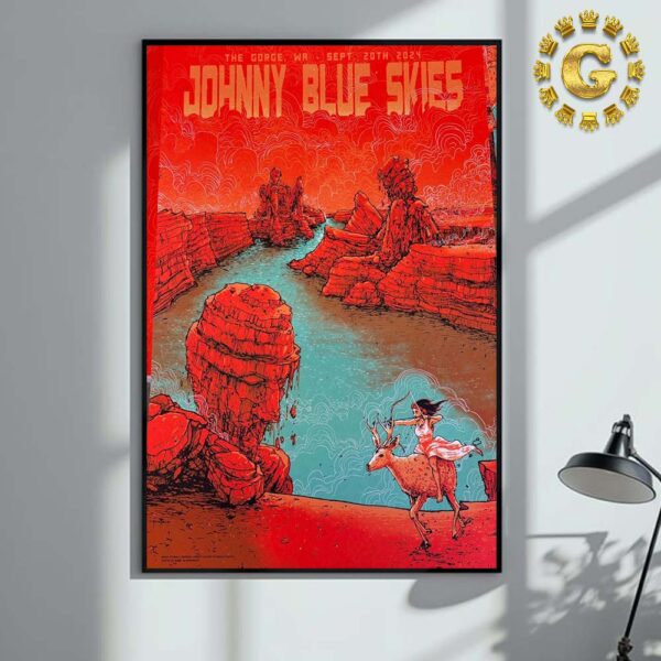 Johnny Blue Skies Tonight Poster At The Gorge Amphitheatre In Washington State On September 20th 2024 Home Decor Poster Canvas