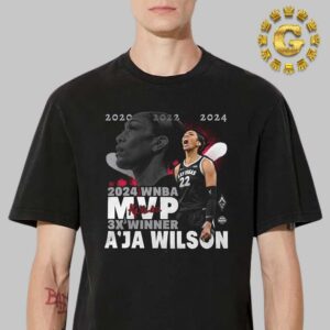 Las Vegas Aces Aja Wilson Stadium Essentials Black 2024 WNBA MVP Unisex T-Shirt