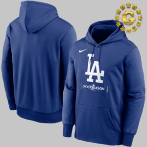 Los Angeles Dodgers Nike Royal 2024 MLB Postseason Authentic Collection Therma Pullover Hoodie Unisex T-Shirt