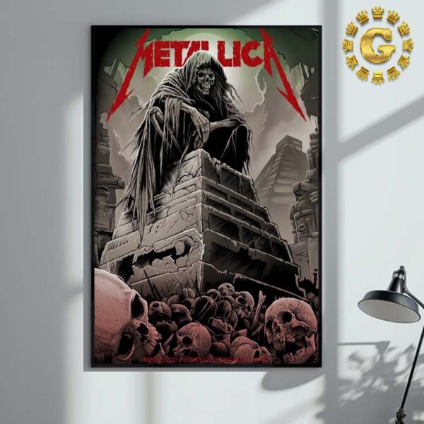 Metallica M72 CDMX Mexico City Night 1 M72 North American Tour Poster Night 1 First Time At Estadio GNP Seguros In Over Seven Years  On September 20th 2024 Home Decor Poster Canvas