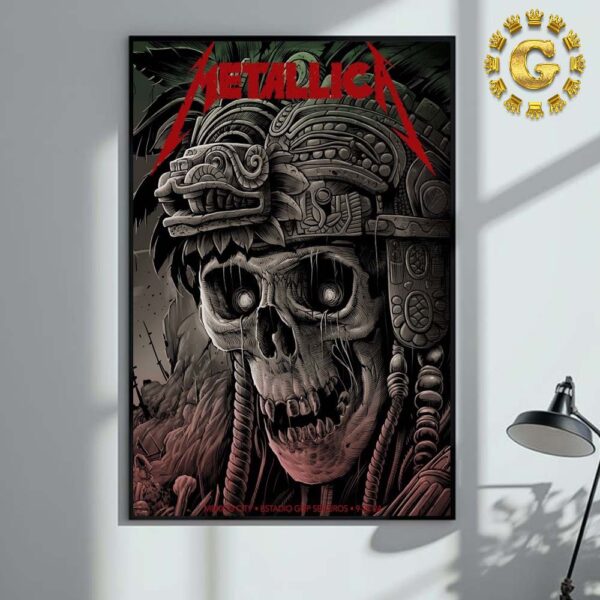 Metallica M72 CDMX Mexico City Night 2 M72 North American Tour Poster First Time At Estadio GNP Seguros In Over Seven Years On September 22th 2024 Home Decor Poster Canvas