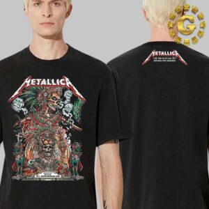 Metallica M72 CDMX Mexico City Night 3 Poster For Estadio GNP Seguros On September 27 2024 Met On Tour Aztec Warrior Artwork By Juan Ma Orozco Two Side Unisex T-Shirt