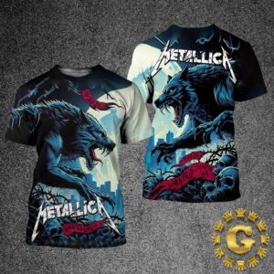 Metallica M72 Seattle Full Show Combined Poster In WA US At Lumen Field August 30 And September 1 2024 The Two Wolf Artwork All Over Print Shirt