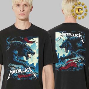 Metallica M72 Seattle Full Show Combined Poster In WA US At Lumen Field August 30 And September 1 2024 The Two Wolf Artwork Two Side Unisex T-Shirt