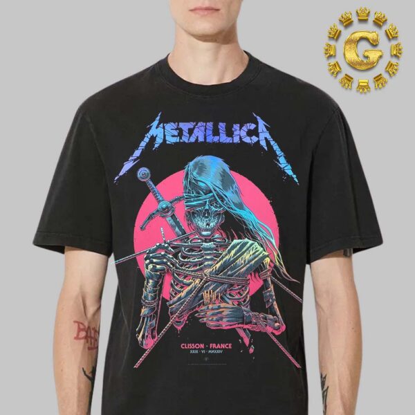 Metallica Merch Limited Poster At Clisson In France On June 24 2024 Unisex T-Shirt