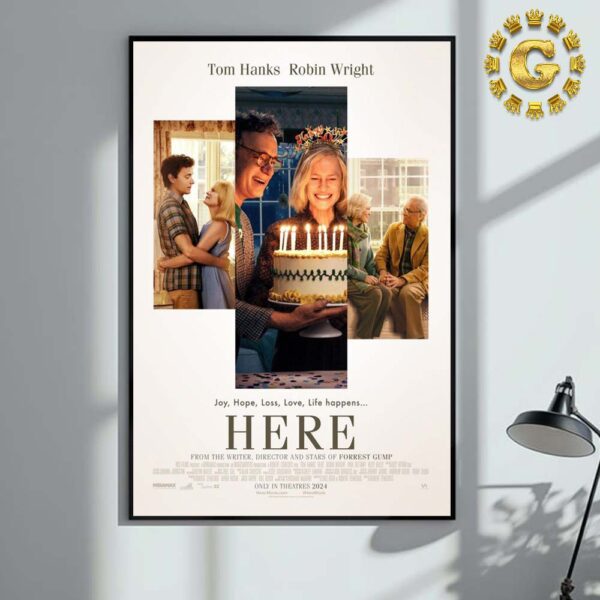 New Poster For Robert Zemeckis HERE Starring Tom Hanks And Robin Wright In Theaters On November 1 Home Decor Poster Canvas