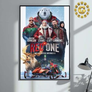 Official Poster For RED ONE Starring The Rock Chris Evans Lucy Liu and JK Simmons Only In Theater November 15th 2024 Home Decor Poster Canvas