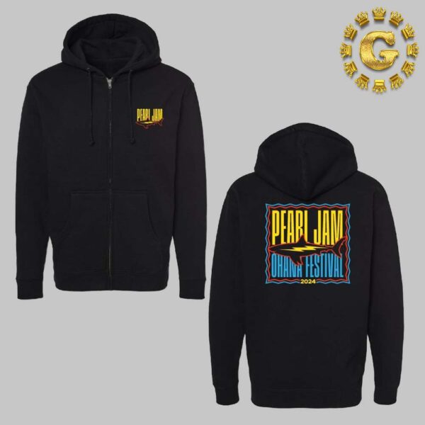 Pearl Jam Electra Shark Zip Hoodie For The Ohana Festival At Dana Point California At Doheny State Beach On September 27 2024 Shirt