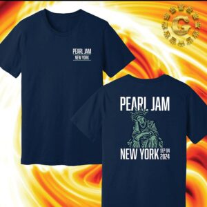 Pearl Jam With Glen Hanbanrd Event Tee Night 2 At Madison Square Garden In New York City On September 4 2024 The Statue of Liberty Artwork Unisex T-Shirt