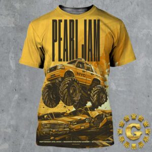 Pearl Jam With Glen Hanbanrd Tonight Poster At Madison Square Garden In New York City On September 3rd 2024 The Off-Road Vehicle Taxi Artwork All Over Print Shirt