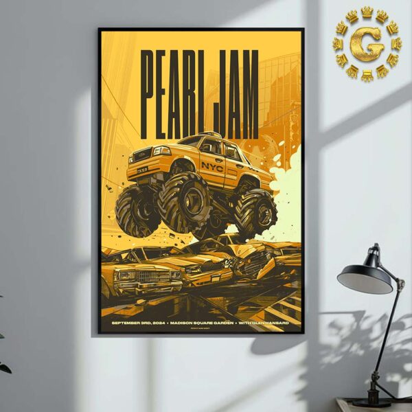 Pearl Jam With Glen Hanbanrd Tonight Poster At Madison Square Garden In New York City On September 3rd 2024 The Off-Road Vehicle Taxi Artwork Home Decor Poster Canvas