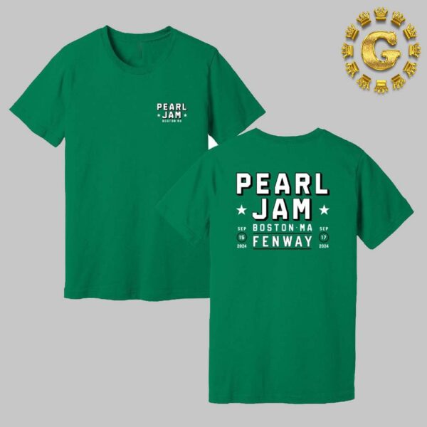 Pearl Jam With Glen Hansard Lansdowne Tee At Fenway Park In Boston MA On September 15th 2024 Two Side Unisex T-Shirt