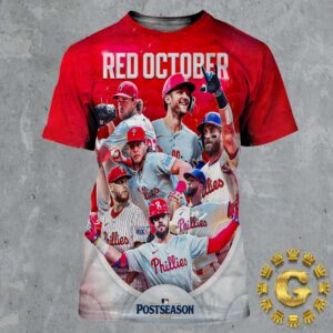 Philadelphia Phillies Is Red October The MLB Postseason 2024 All Over Print Shirt