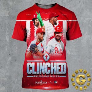 Philadelphia Phillies Poster Postseason 2024 Welcome Back To Red October CLinched MLB All Over Print Shirt