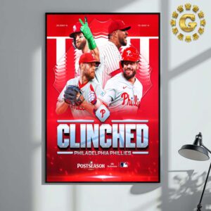 Philadelphia Phillies Poster Postseason 2024 Welcome Back To Red October CLinched MLB Home Decor Poster Canvas