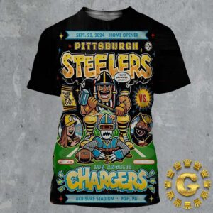 Pittsburgh Steelers VS Los Angeles Chargers Poster Home Opener At Acricure Stadium In PGH PA On September 22nd 2024 All Over Print Shirt