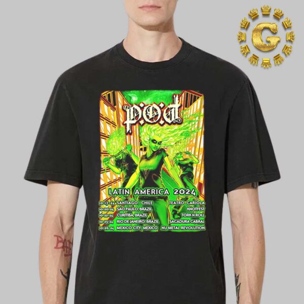 Pod Band Limited Poster Tour Dates List Latin America 2024 Start At Teatro Cariola In Santiago Chile On October 17 2024 Classic T-Shirt