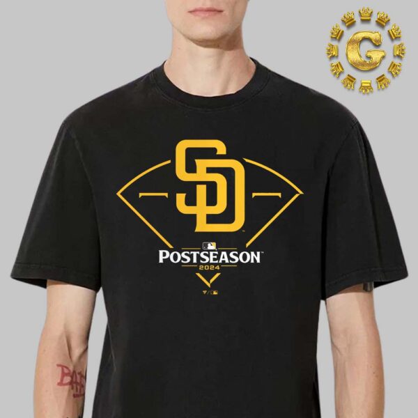 San Diego Padres Black 2024 MLB Postseason Around The Horn Unisex T-Shirt