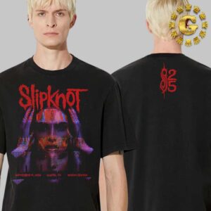 Slipknot 2024 Tour Austin Featuring City Specific Artwork For Austin TX On Front And A 25th Anniversary Tribal S Logo On Back Unisex T-Shirt